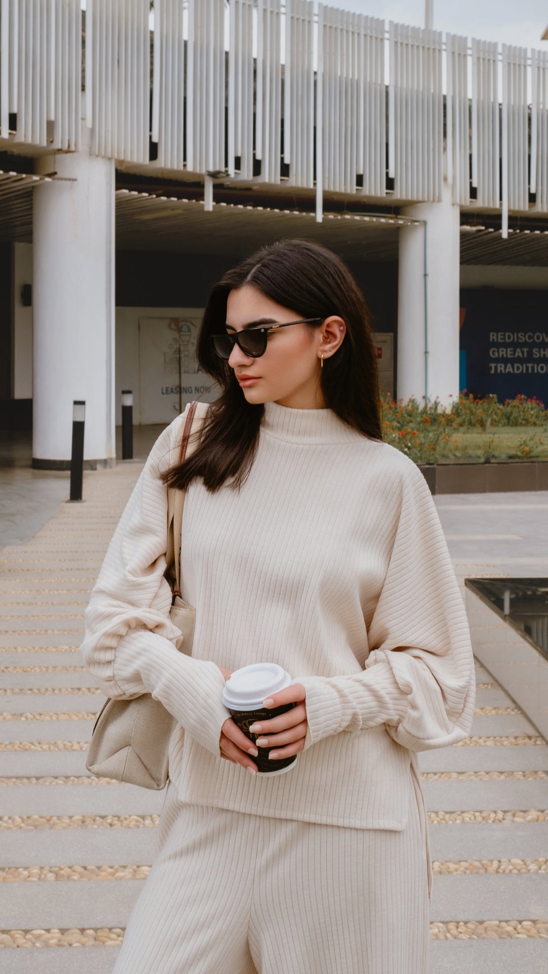 Striped knit winter set