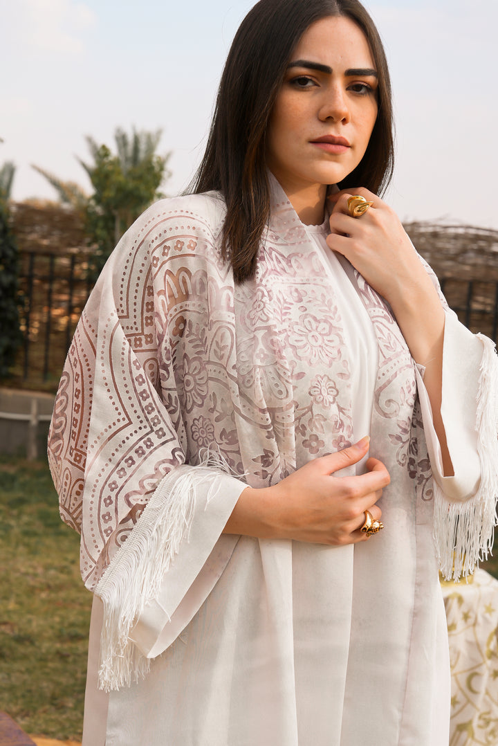 Fringe sleeve linen cardigan