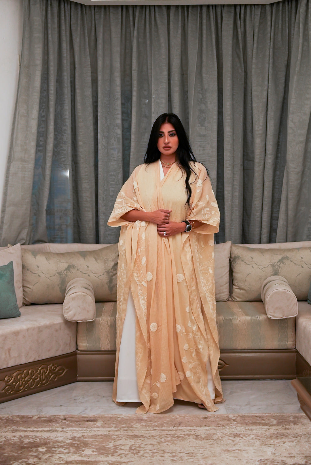 Flori linen kaftan