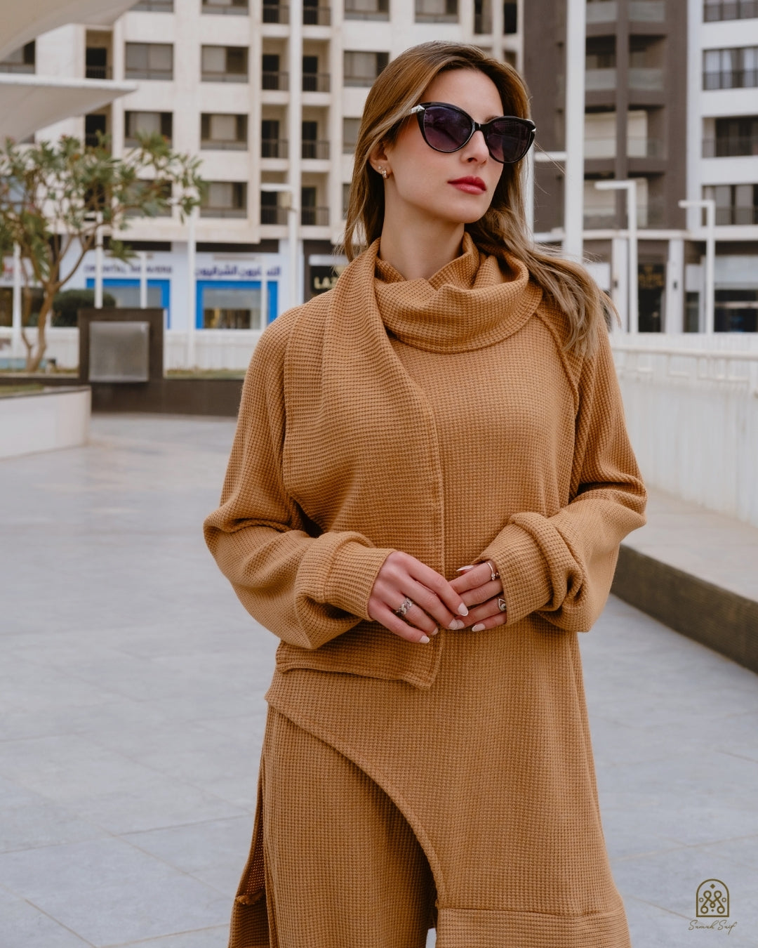 Camel knit set